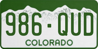 CO license plate 986QUD