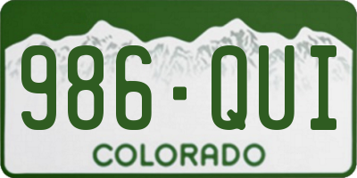 CO license plate 986QUI