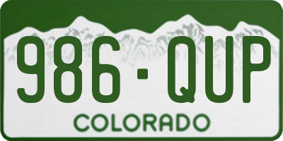 CO license plate 986QUP