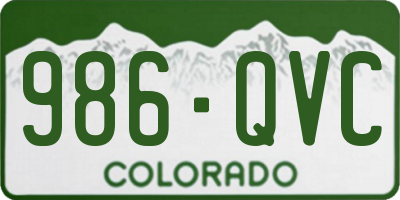CO license plate 986QVC