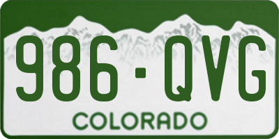 CO license plate 986QVG