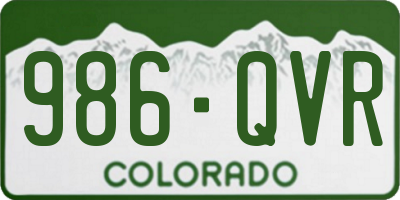 CO license plate 986QVR