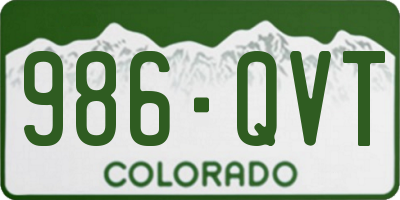 CO license plate 986QVT