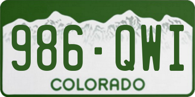 CO license plate 986QWI
