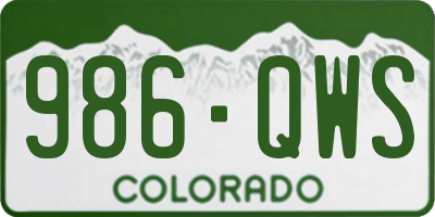 CO license plate 986QWS