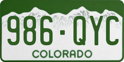 CO license plate 986QYC