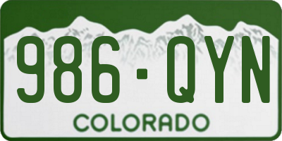 CO license plate 986QYN
