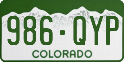 CO license plate 986QYP