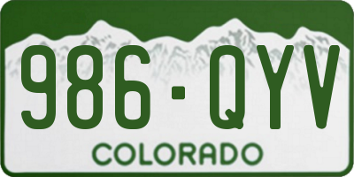 CO license plate 986QYV