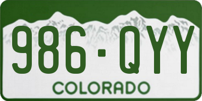 CO license plate 986QYY