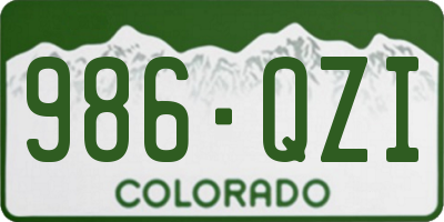 CO license plate 986QZI