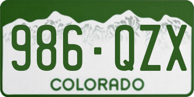 CO license plate 986QZX