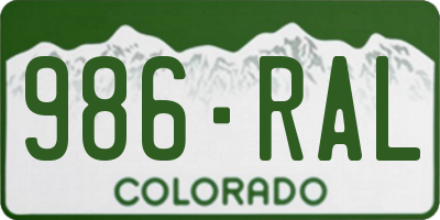 CO license plate 986RAL