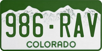 CO license plate 986RAV