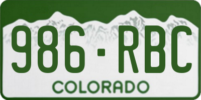 CO license plate 986RBC
