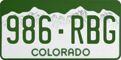 CO license plate 986RBG