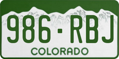 CO license plate 986RBJ