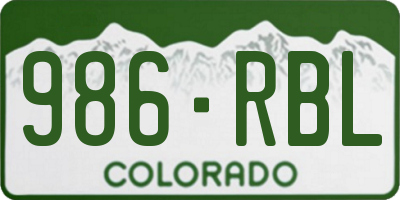 CO license plate 986RBL