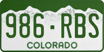 CO license plate 986RBS