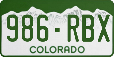 CO license plate 986RBX