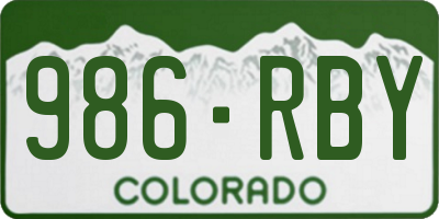 CO license plate 986RBY