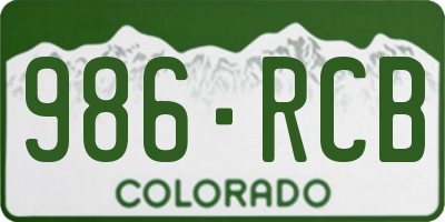 CO license plate 986RCB