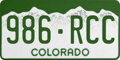 CO license plate 986RCC