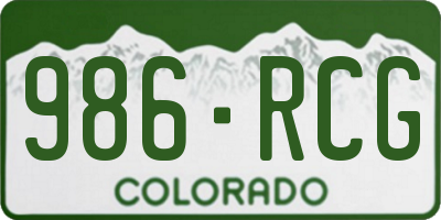 CO license plate 986RCG
