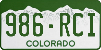 CO license plate 986RCI