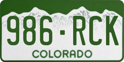 CO license plate 986RCK