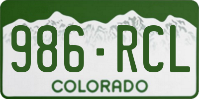 CO license plate 986RCL