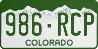 CO license plate 986RCP