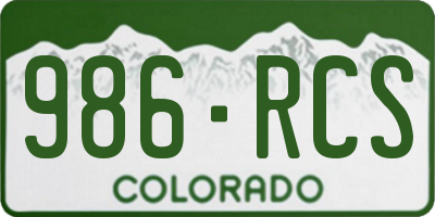CO license plate 986RCS