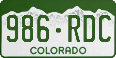 CO license plate 986RDC