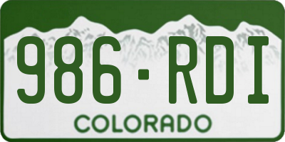 CO license plate 986RDI