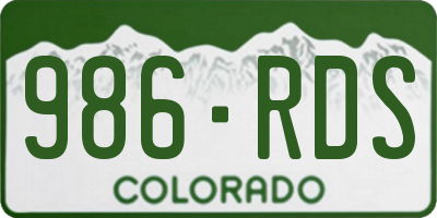 CO license plate 986RDS