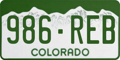 CO license plate 986REB