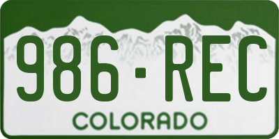 CO license plate 986REC