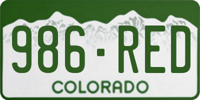 CO license plate 986RED
