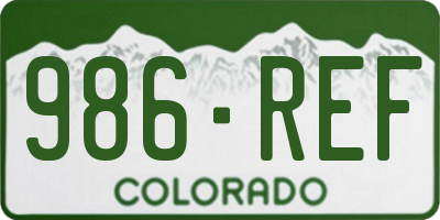 CO license plate 986REF