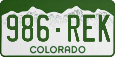 CO license plate 986REK