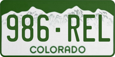 CO license plate 986REL