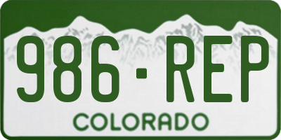 CO license plate 986REP