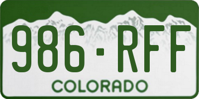 CO license plate 986RFF