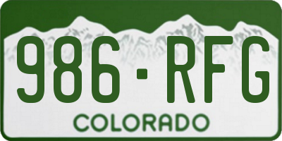 CO license plate 986RFG