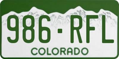 CO license plate 986RFL
