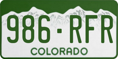 CO license plate 986RFR