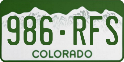 CO license plate 986RFS