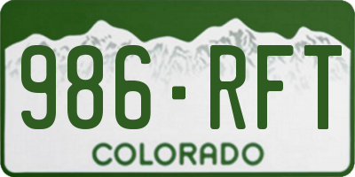 CO license plate 986RFT