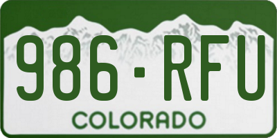 CO license plate 986RFU